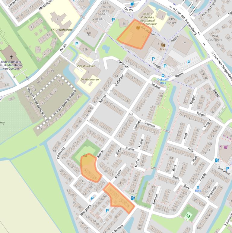 Kaart van postcodegebied 3232CV.