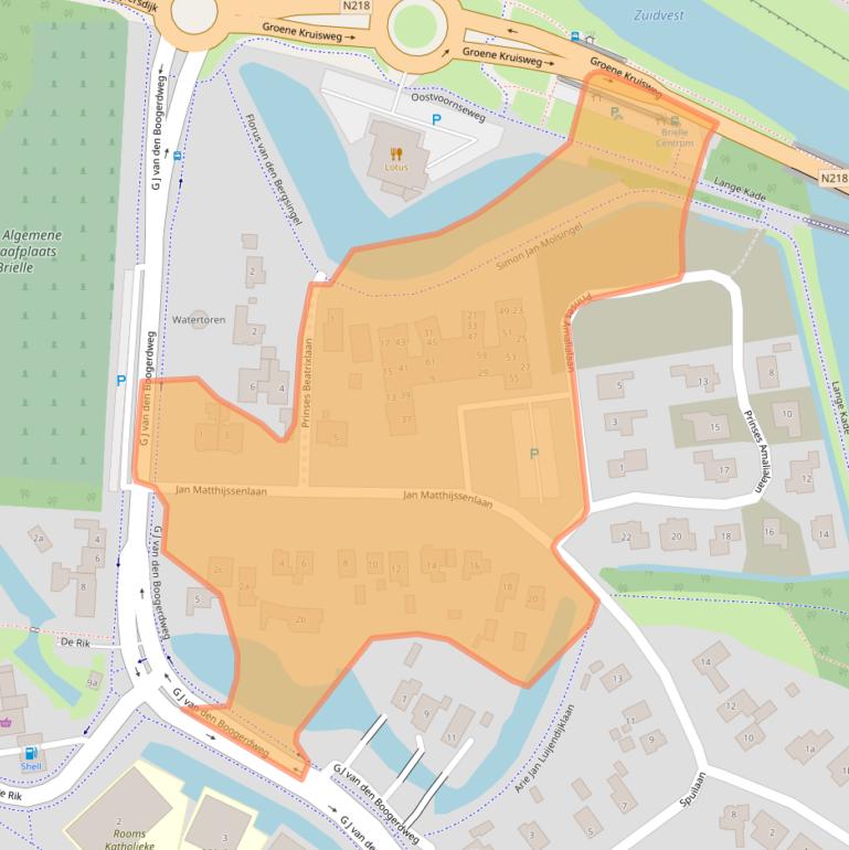 Kaart van postcodegebied 3232ED.