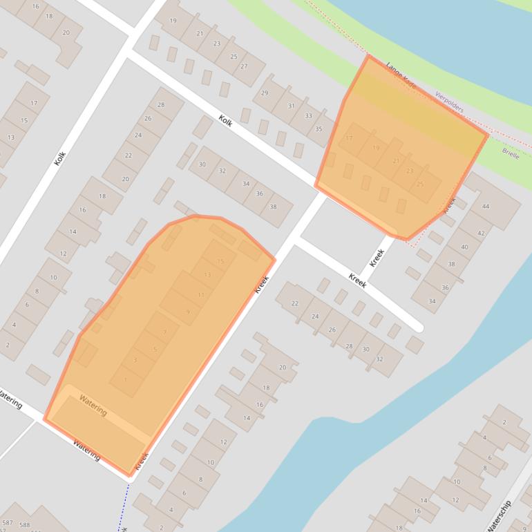 Kaart van postcodegebied 3232EH.