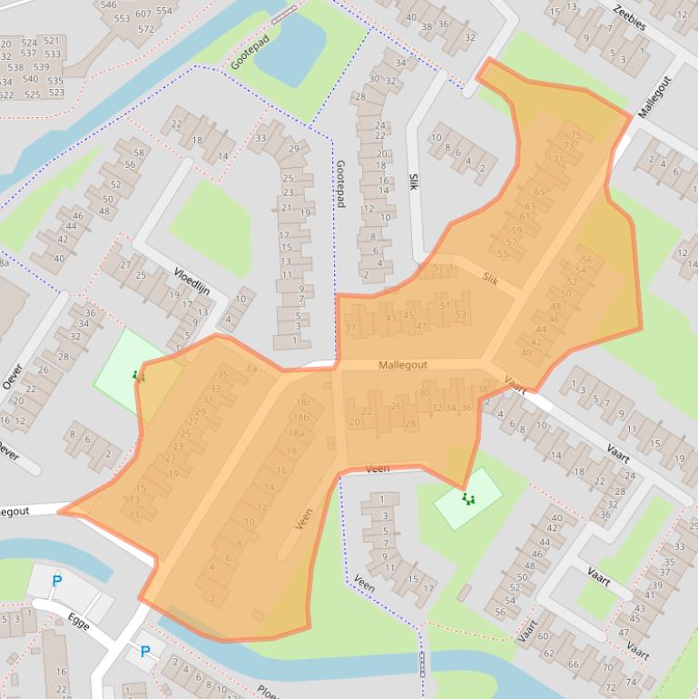 Kaart van postcodegebied 3232GB.