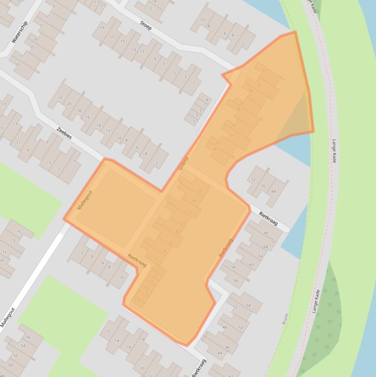 Kaart van postcodegebied 3232GC.