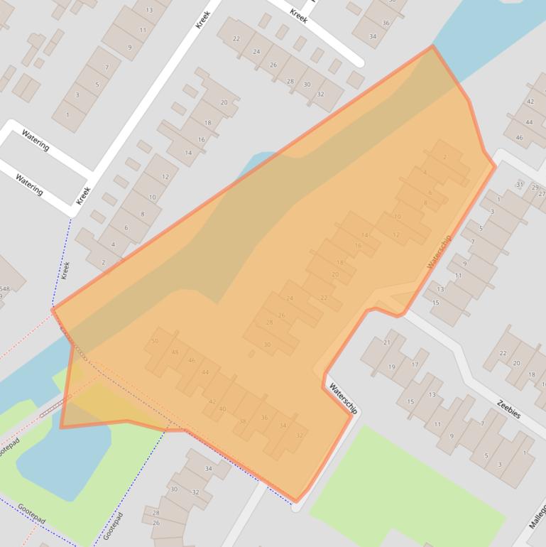 Kaart van postcodegebied 3232GG.