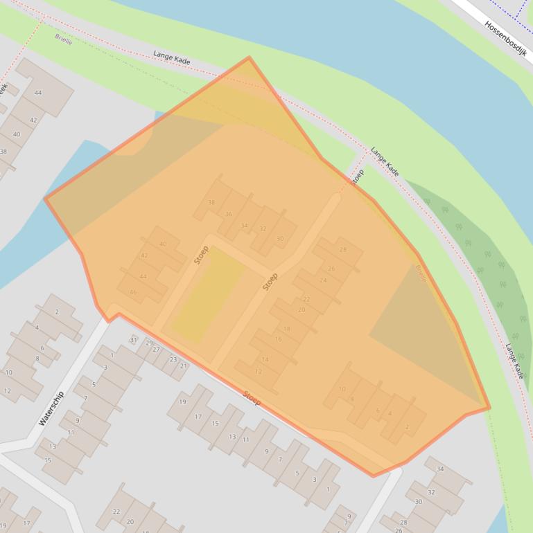 Kaart van postcodegebied 3232GJ.