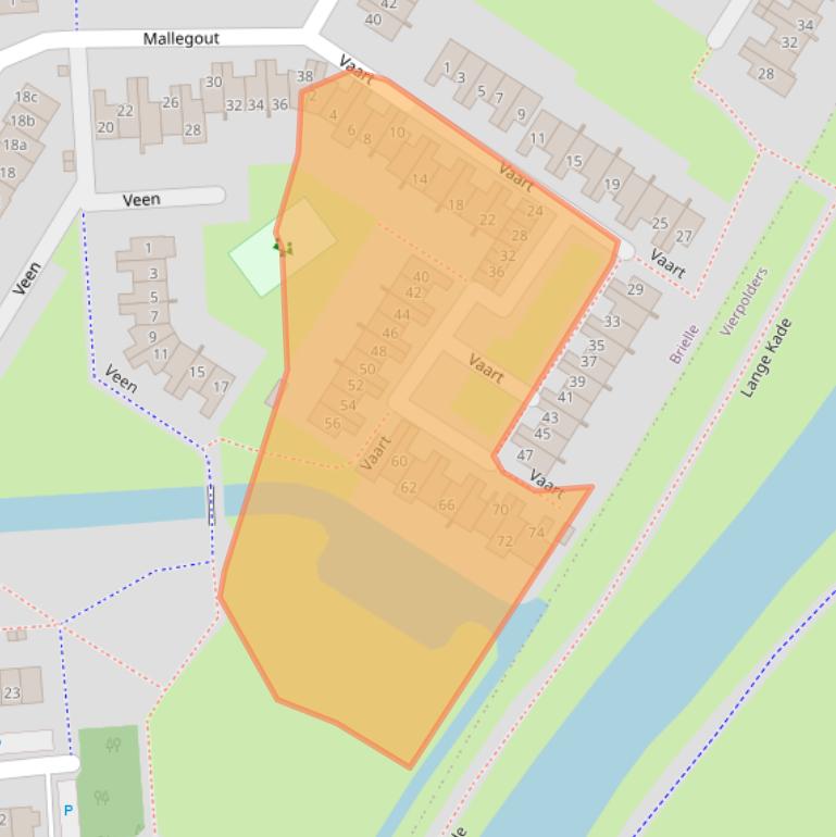 Kaart van postcodegebied 3232GR.