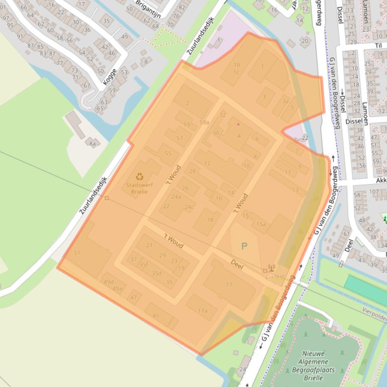 Kaart van postcodegebied 3232LN.