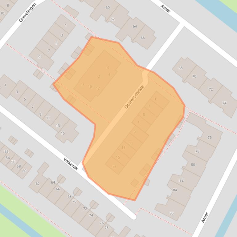 Kaart van postcodegebied 3232PC.