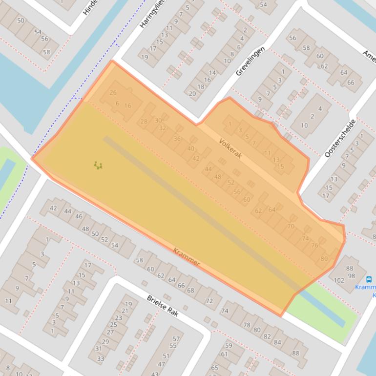 Kaart van postcodegebied 3232PD.