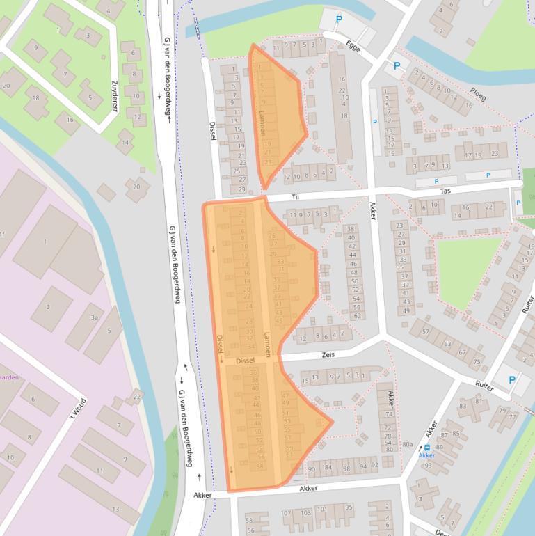 Kaart van postcodegebied 3232RE.