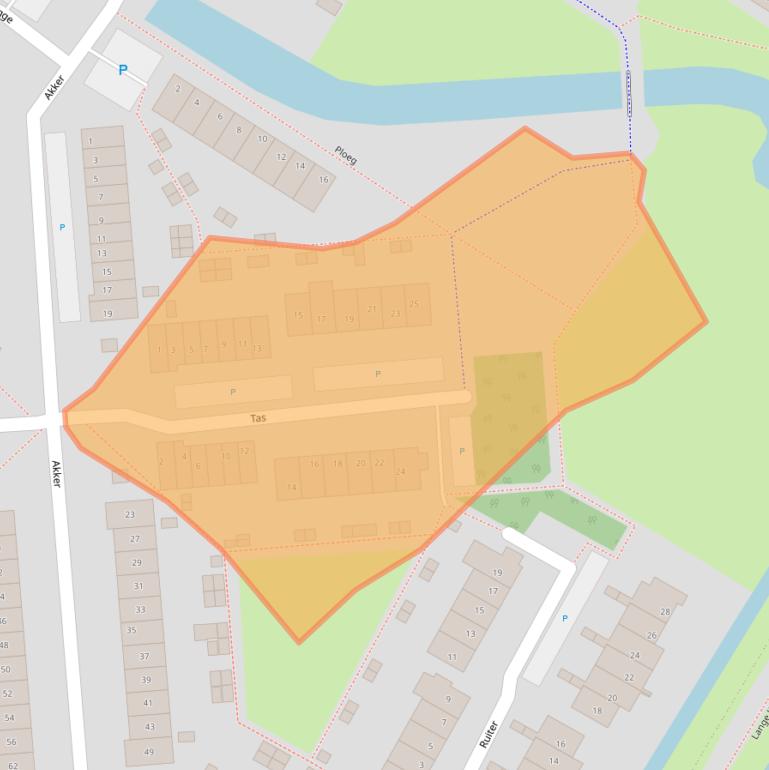 Kaart van postcodegebied 3232RJ.