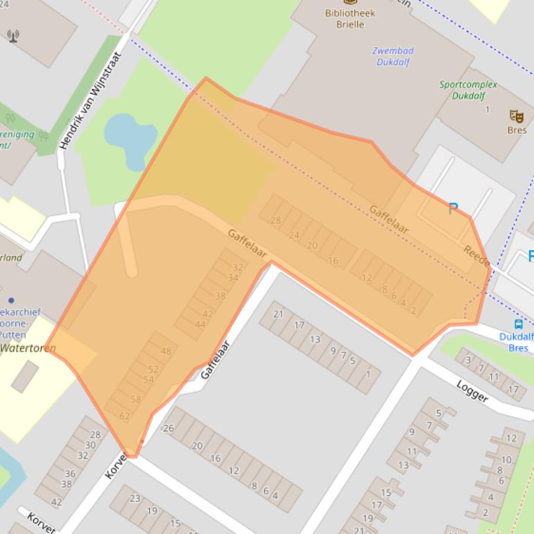 Kaart van postcodegebied 3232TB.