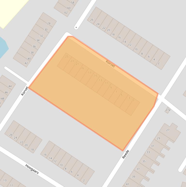 Kaart van postcodegebied 3232TJ.