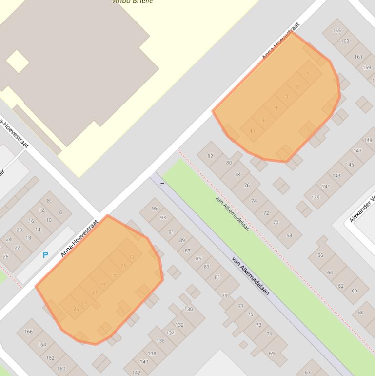 Kaart van postcodegebied 3232VA.