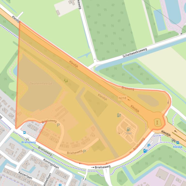 Kaart van postcodegebied 3233AC.