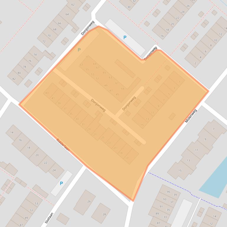 Kaart van postcodegebied 3233AJ.