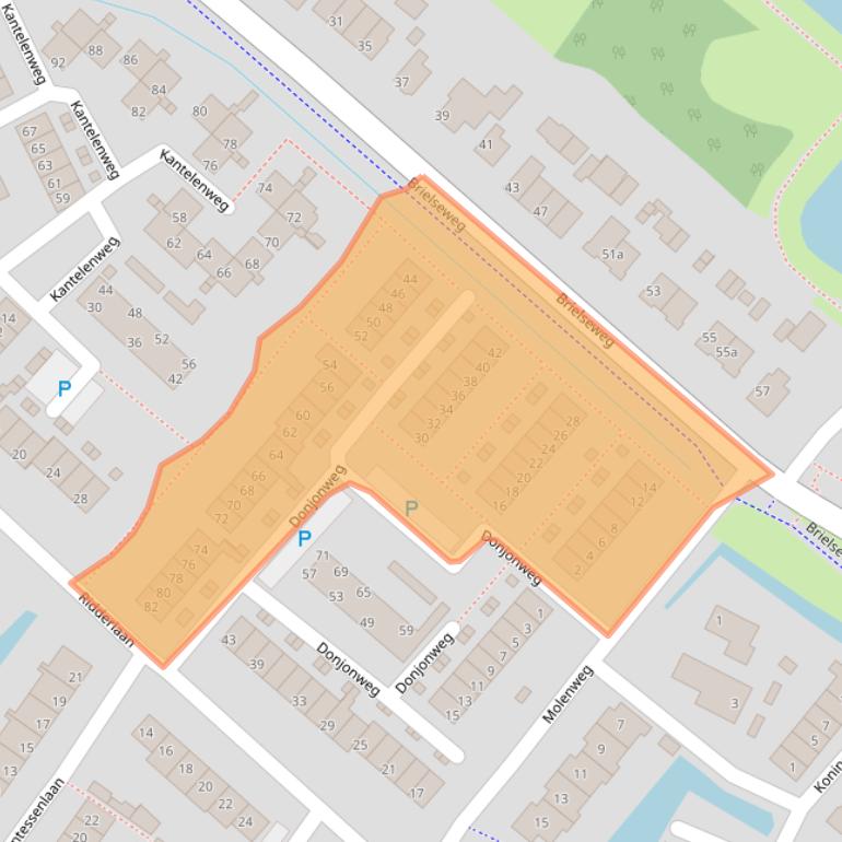 Kaart van postcodegebied 3233AK.