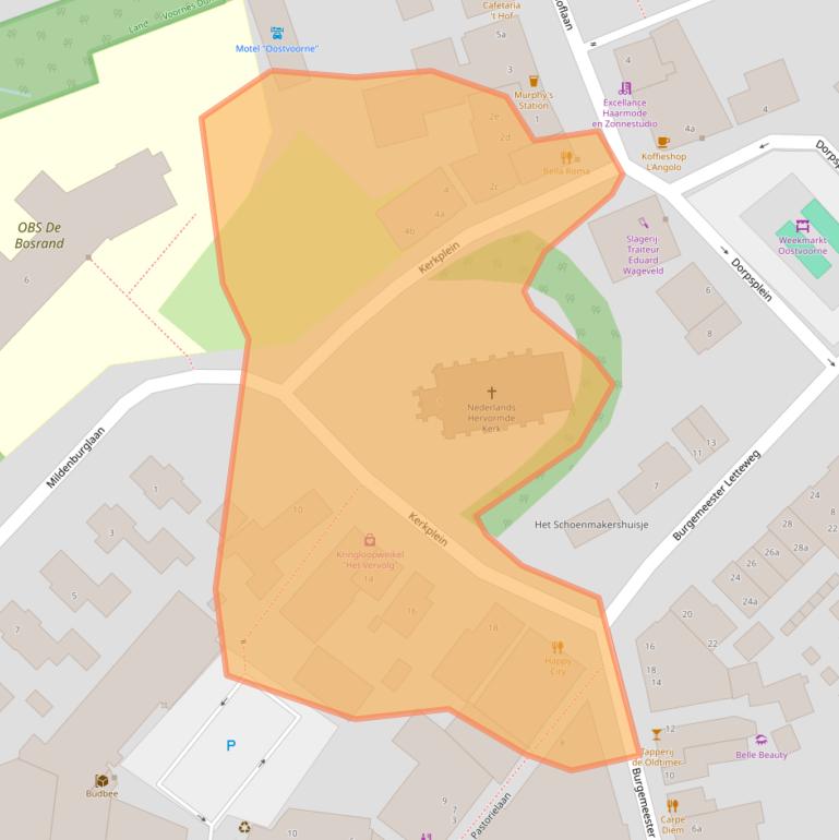 Kaart van postcodegebied 3233AR.