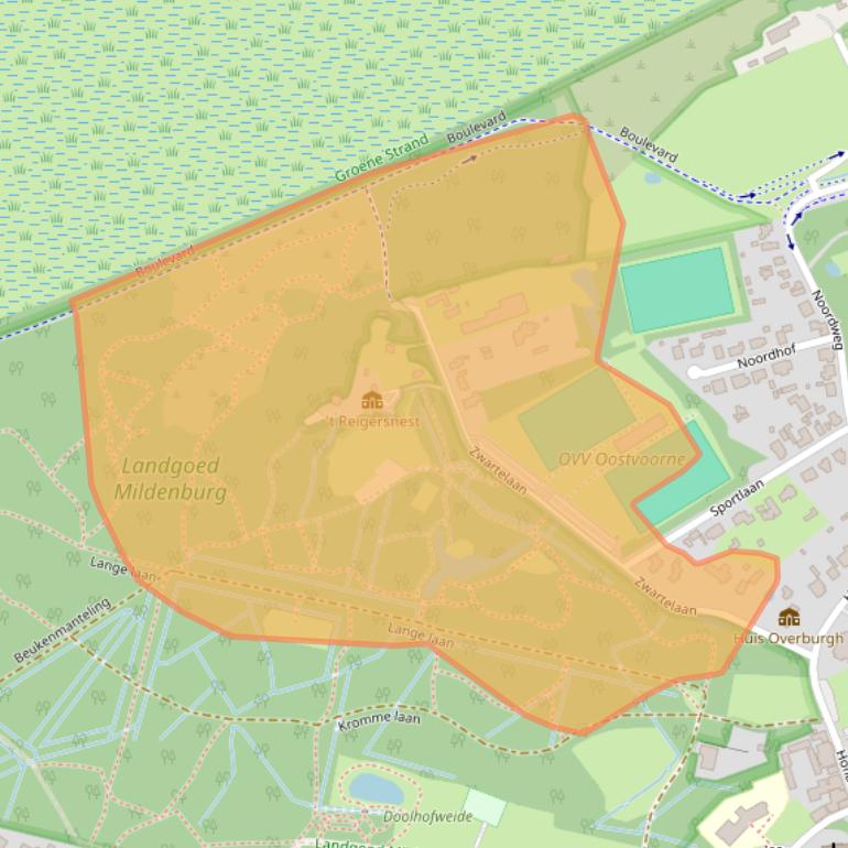 Kaart van postcodegebied 3233AX.