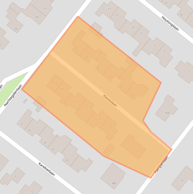 Kaart van postcodegebied 3233BE.