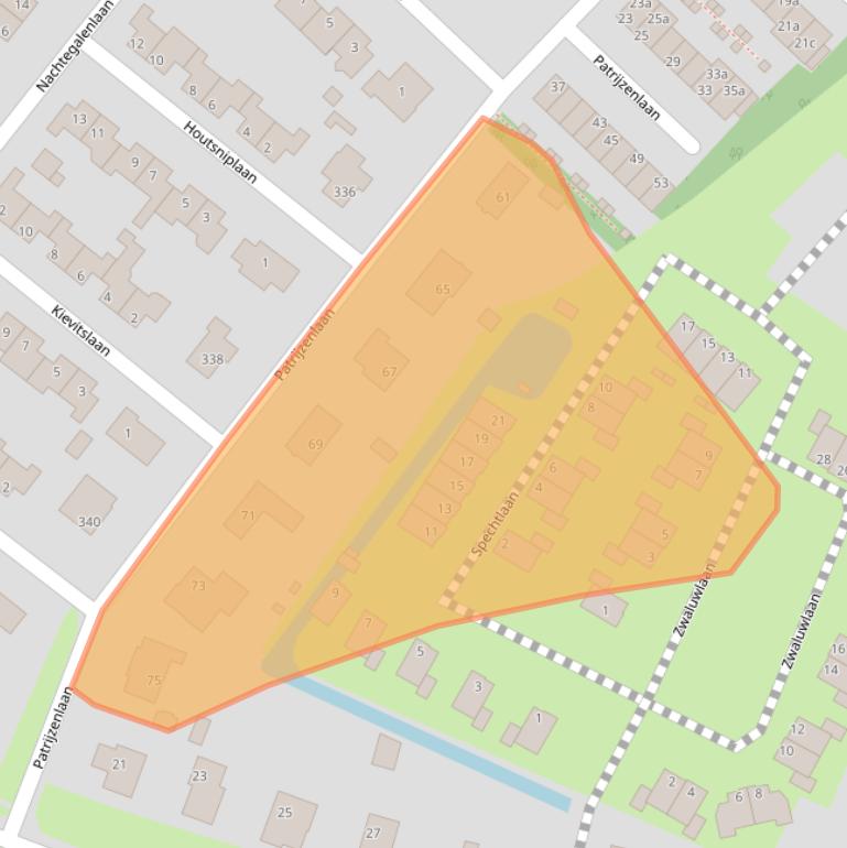 Kaart van postcodegebied 3233BN.