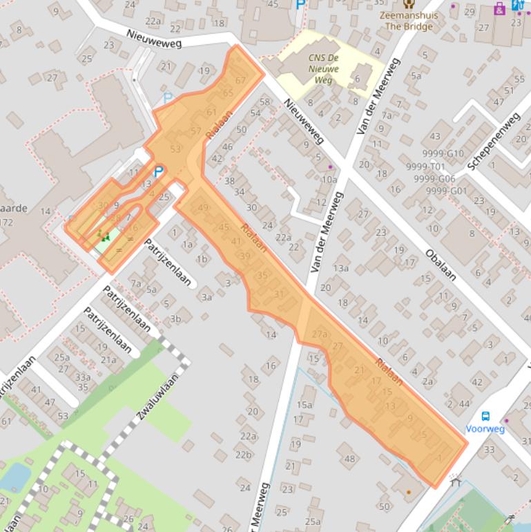 Kaart van postcodegebied 3233BS.