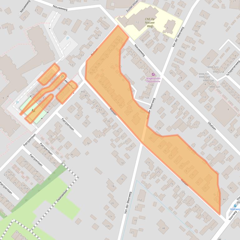 Kaart van postcodegebied 3233BT.