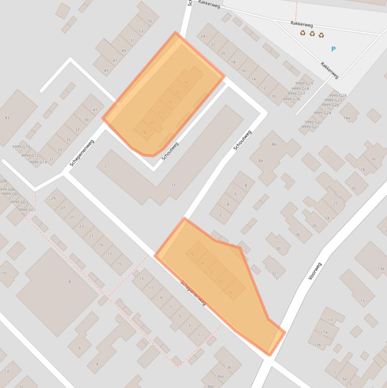 Kaart van postcodegebied 3233CL.