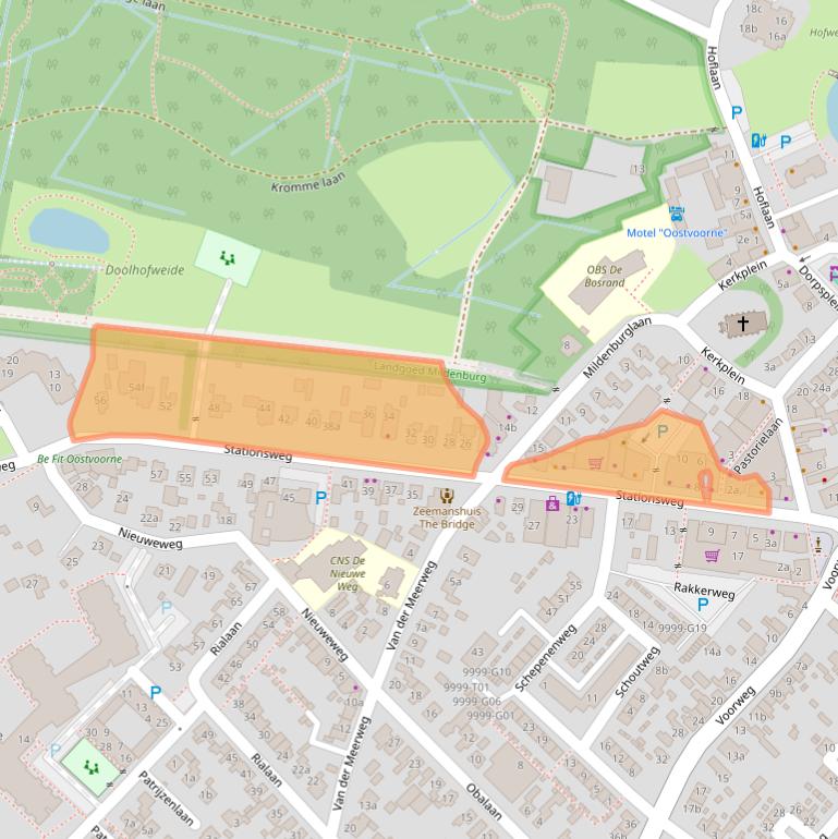 Kaart van postcodegebied 3233CT.