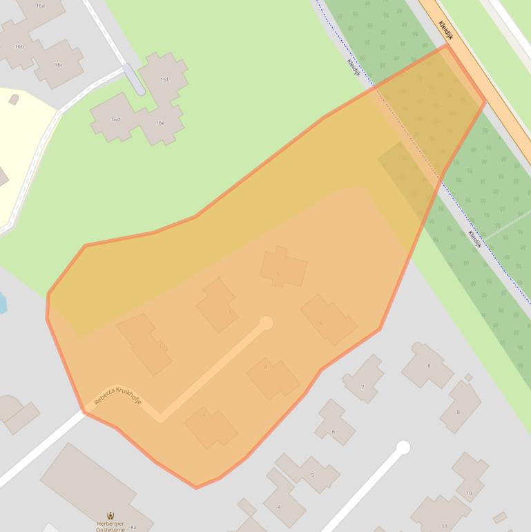 Kaart van postcodegebied 3233DN.