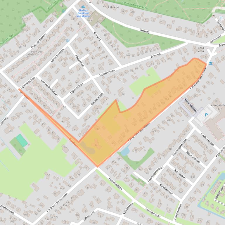 Kaart van postcodegebied 3233EK.