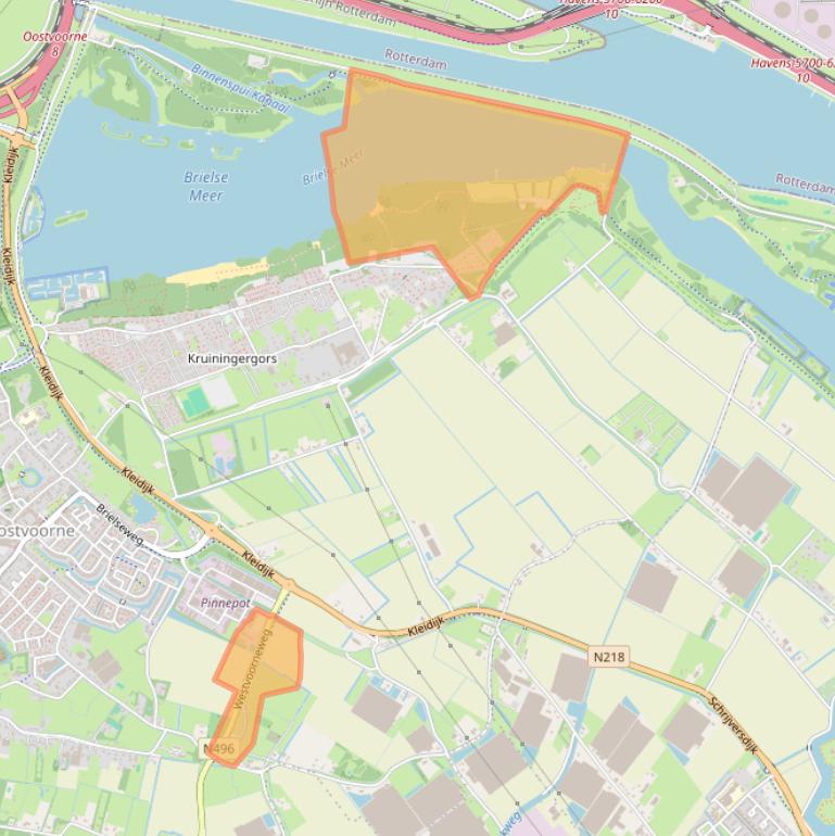 Kaart van postcodegebied 3233LD.