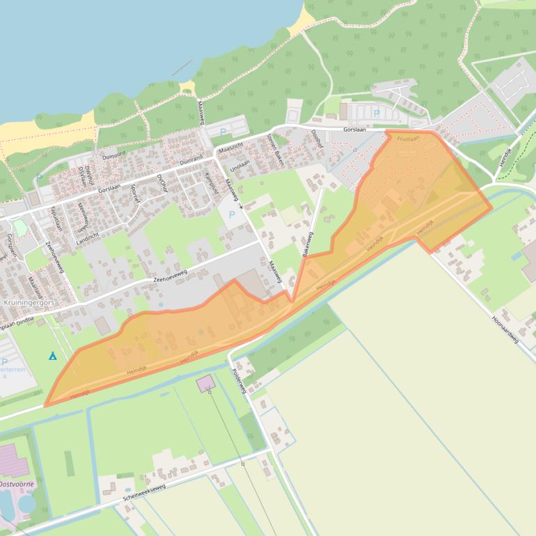 Kaart van postcodegebied 3233LE.