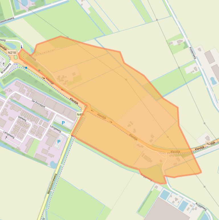 Kaart van postcodegebied 3233LK.
