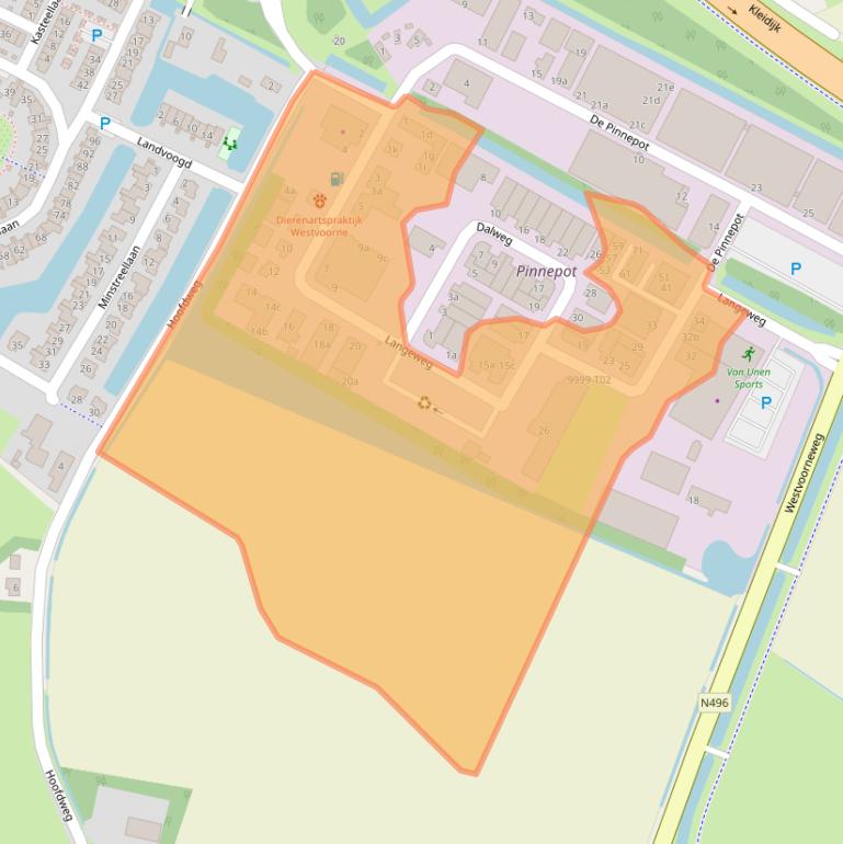 Kaart van postcodegebied 3233LM.