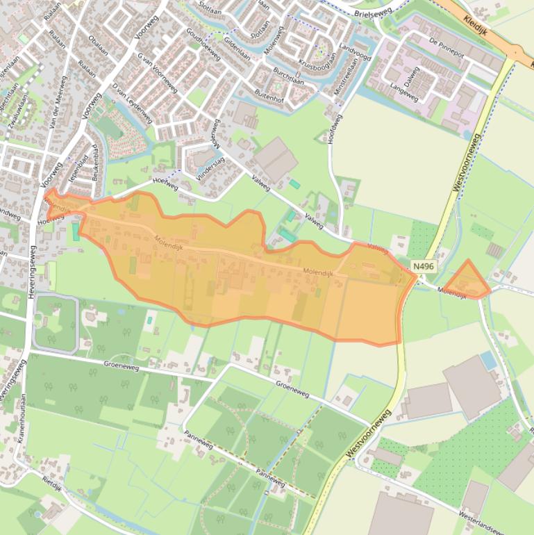 Kaart van postcodegebied 3233LN.