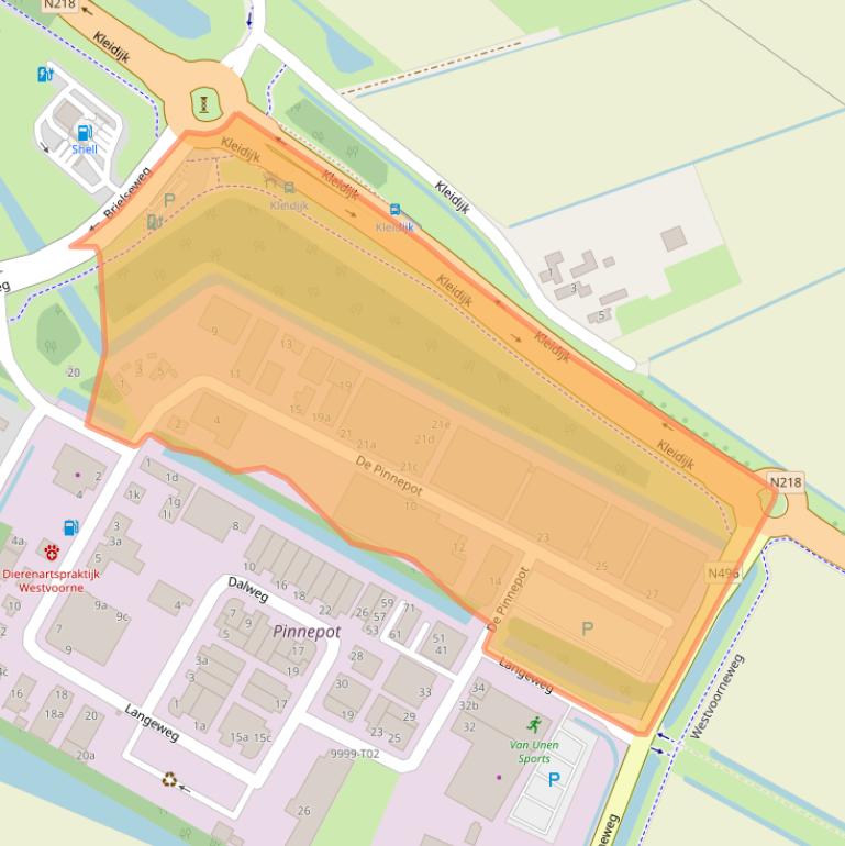 Kaart van postcodegebied 3233LP.