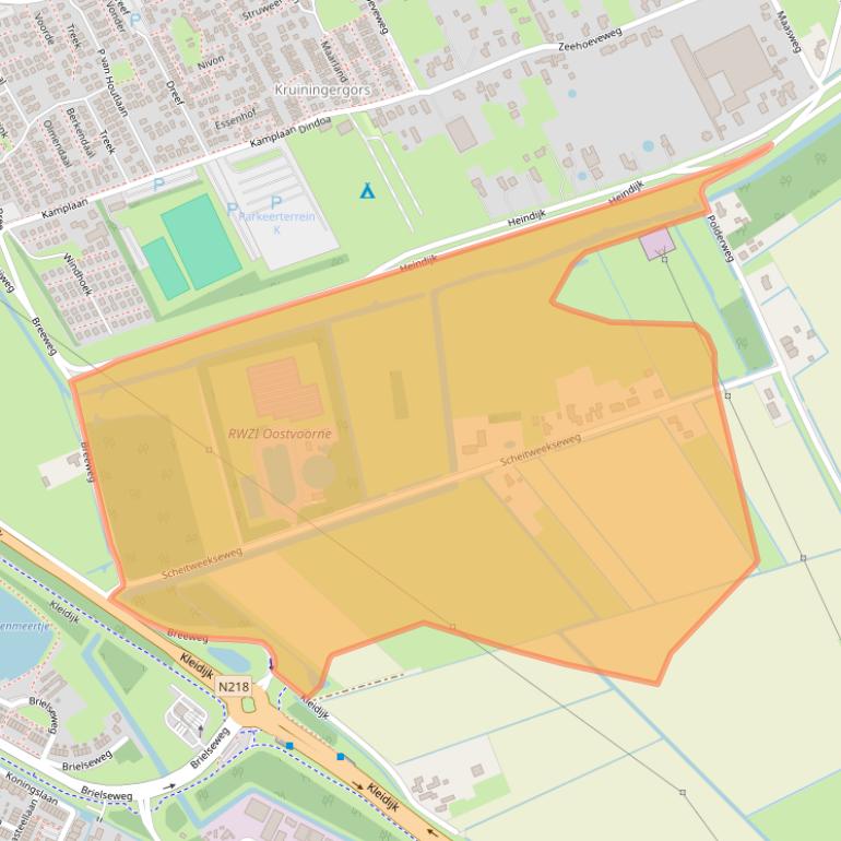 Kaart van postcodegebied 3233LT.