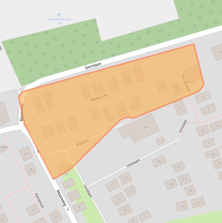 Kaart van postcodegebied 3233PN.