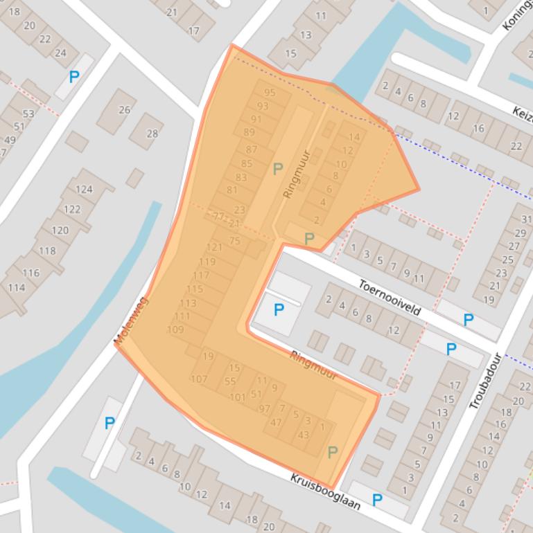 Kaart van postcodegebied 3233RG.