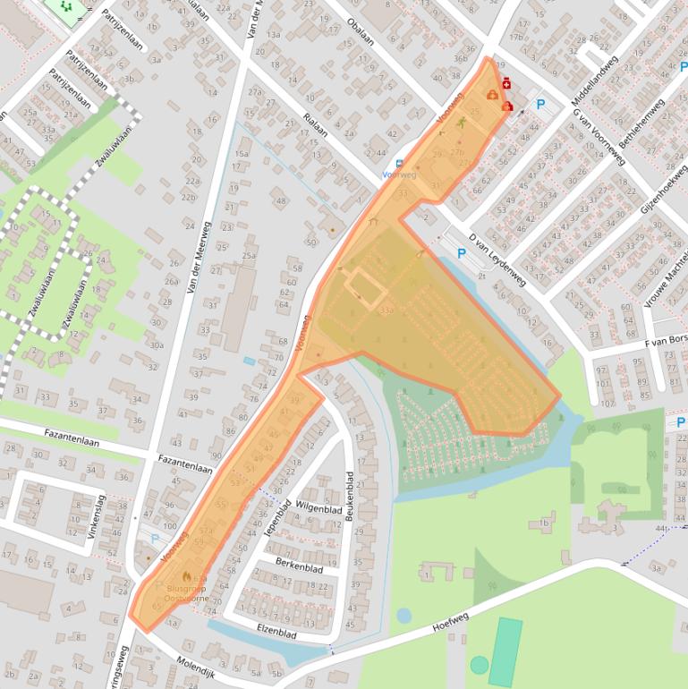 Kaart van postcodegebied 3233SJ.