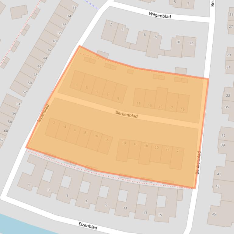 Kaart van postcodegebied 3233SR.