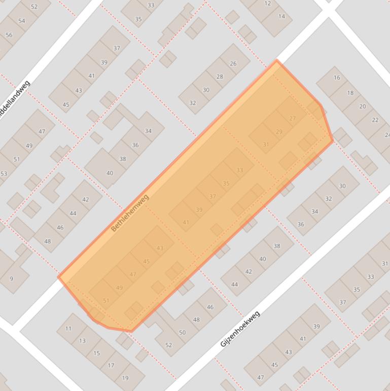 Kaart van postcodegebied 3233TB.