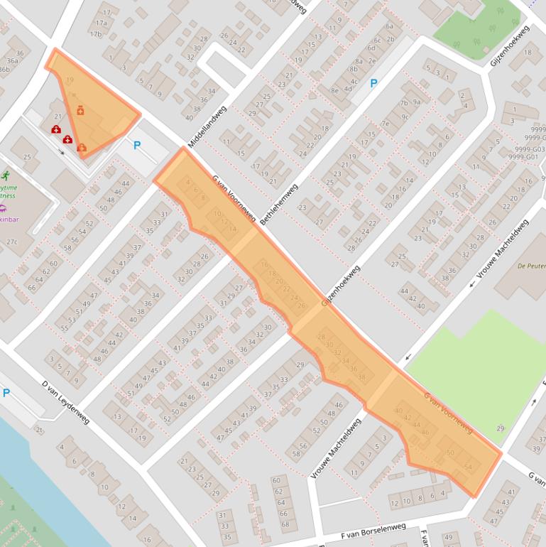 Kaart van postcodegebied 3233TM.