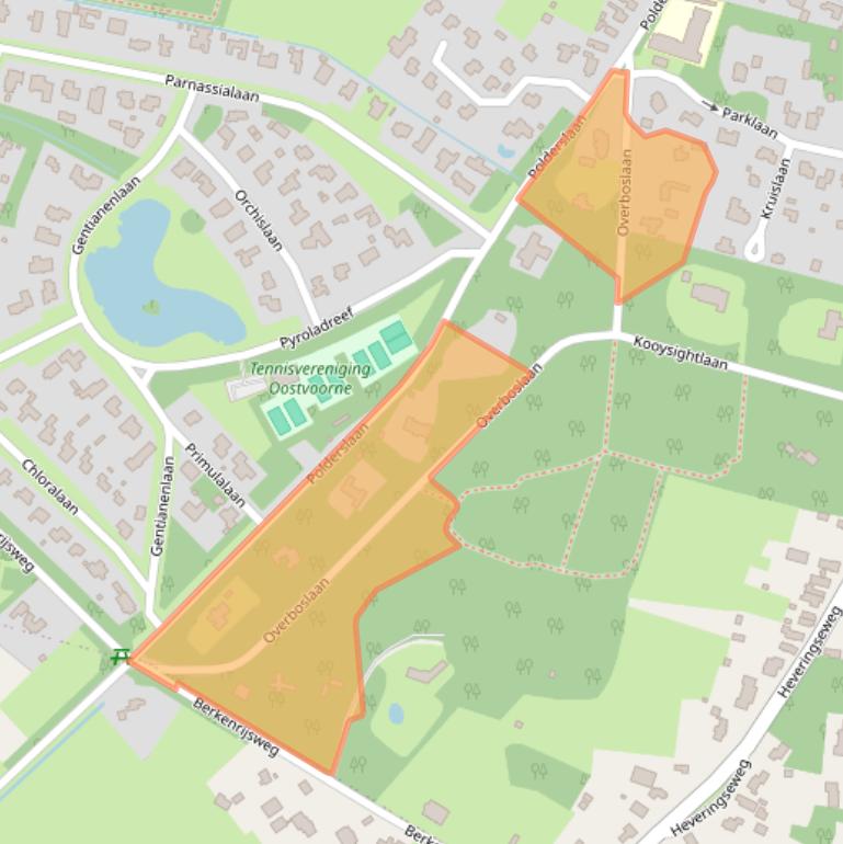 Kaart van postcodegebied 3233VG.