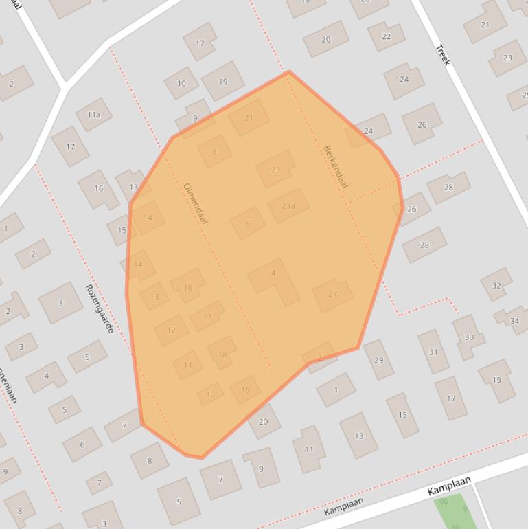 Kaart van postcodegebied 3233WC.