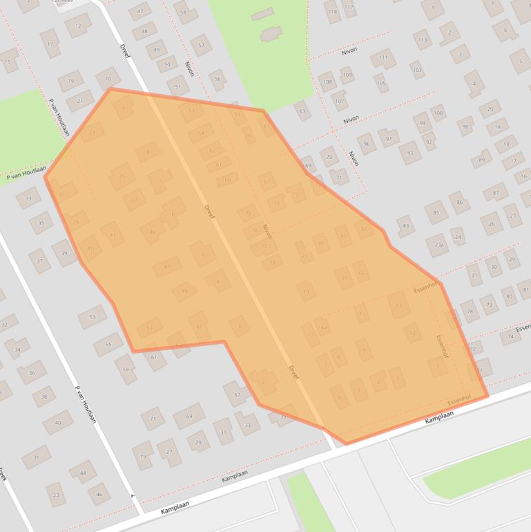 Kaart van postcodegebied 3233WJ.