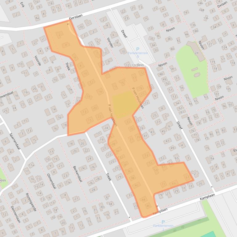 Kaart van postcodegebied 3233WM.