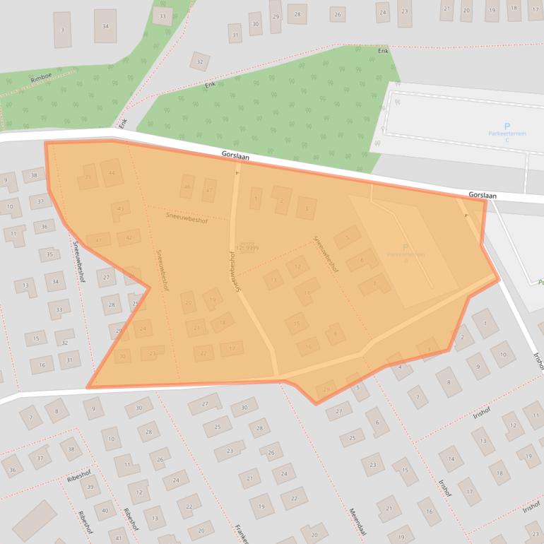 Kaart van postcodegebied 3233XS.