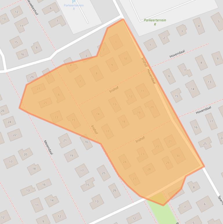 Kaart van postcodegebied 3233XX.