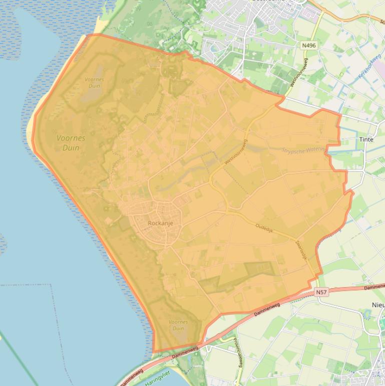 Kaart van postcodegebied 3235.