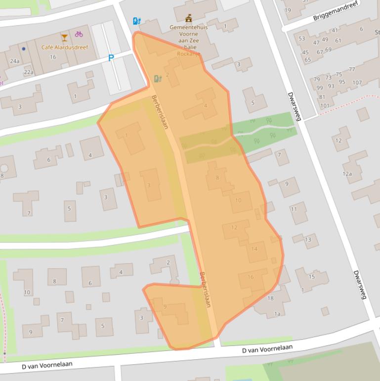 Kaart van postcodegebied 3235AA.